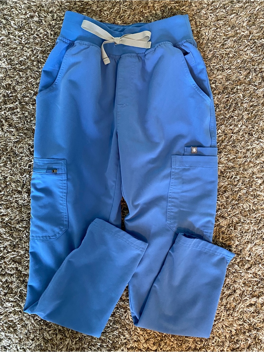 FIGS high waisted Yola scrub pants blue